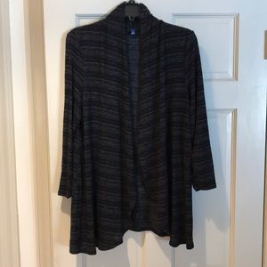 Ladies black/Gray 3/4 sleeve knit cardigan, size M, Excellent condition!